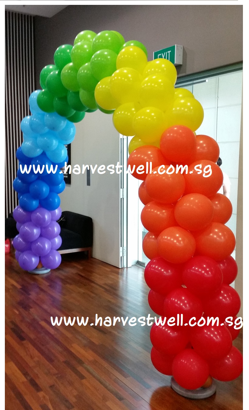 Rainbow Colour Balloon Arch